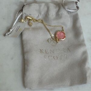 NWT Kendra Scott Cynthia Adjustable Bracelet Gold Iridescent light pink gift